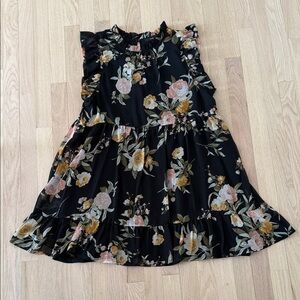 Fate Black Floral Mini Dress